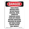 Signmission OSHA, Portrait High Speed Moving Part Do Not Reach In, 14in X 10in Rigid Plastic, P-1014-V-1665 OS-DS-P-1014-V-1665